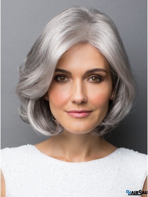 Capless Platinum Blonde 10 inch Chin Length Layered Synthetic Wigs