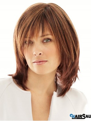 Synthetic Wigs Online UK With Monofilament Layered Cut Straight Style