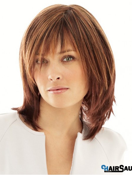 Synthetic Wigs Online UK With Monofilament Layered Cut Straight Style