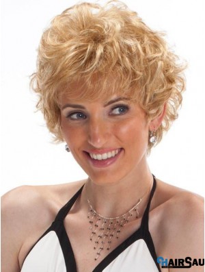 Capless Blonde 8 inch Cropped Boycuts Synthetic Wigs