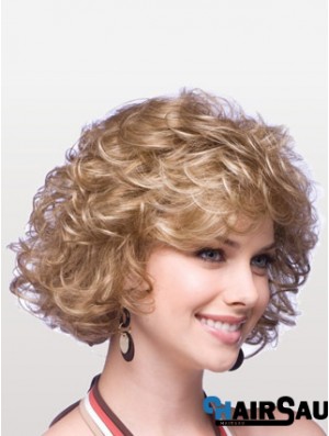 Synthetic Cheap Wigs With Capless Layered Cuts Chin Length Blonde Color