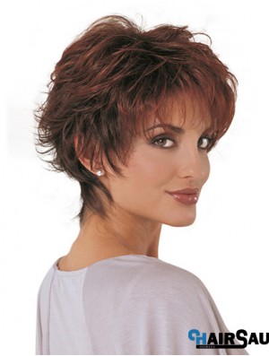 Short Synthetic Fashion Wigs Classic Cut Auburn