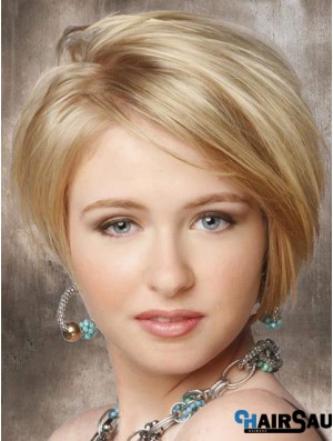 Synthetic Lace Front Wigs Cheap Chin Length Bobs Cut Blonde Color