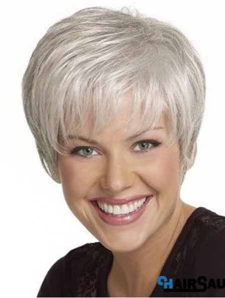 Gorgeous 6 inch Straight Grey Short Wigs