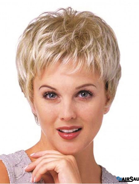 Best Synthetic Curly Wig Boycuts Cropped Length Blonde Color