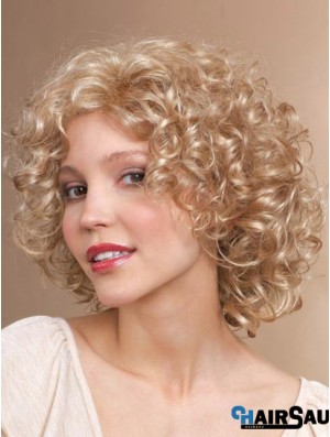 Chin Length Classic Curly Blonde Stylish Synthetic Wigs