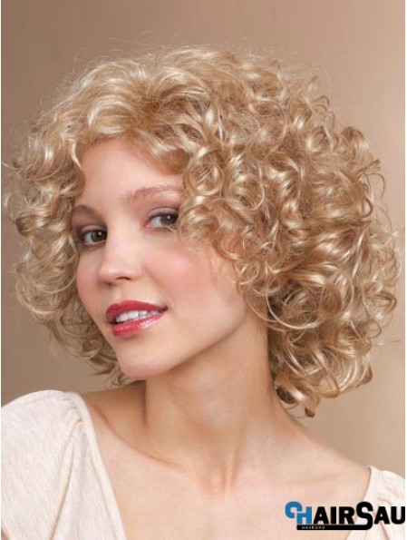 Chin Length Classic Curly Blonde Stylish Synthetic Wigs