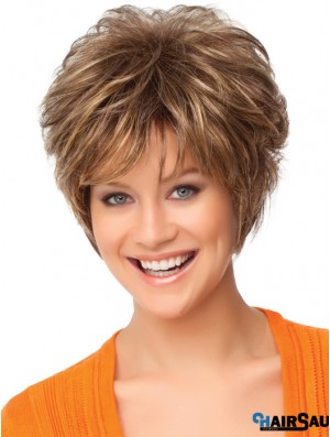 Auburn Synthetic Short Wigs Curly Style