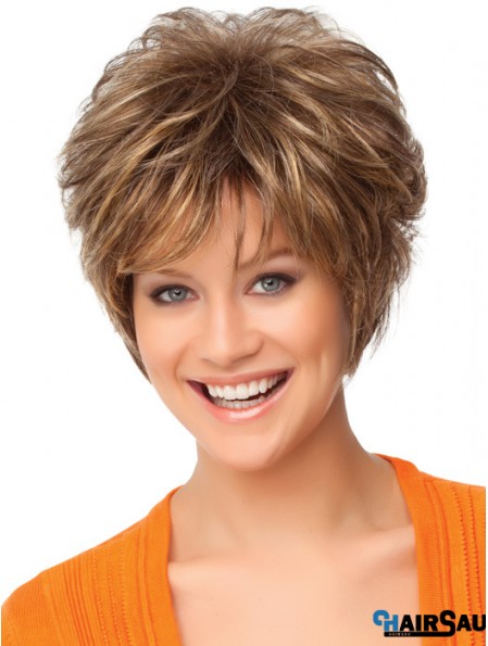 Auburn Synthetic Short Wigs Curly Style