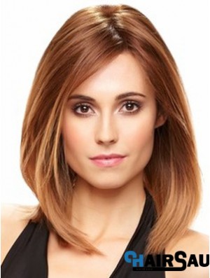 Straight Without Bangs Shoulder Length Auburn Exquisite Lace Front Wigs