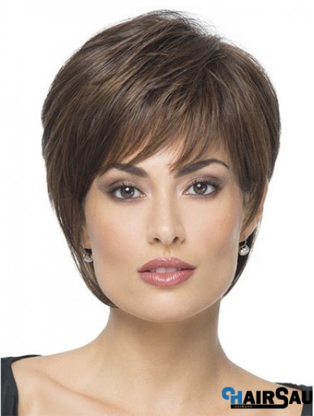 Short Boycuts Straight Brown Hairstyles Synthetic Wigs