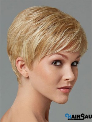 Synthetic Hair For Sale Boycuts Cropped Length Blonde Color