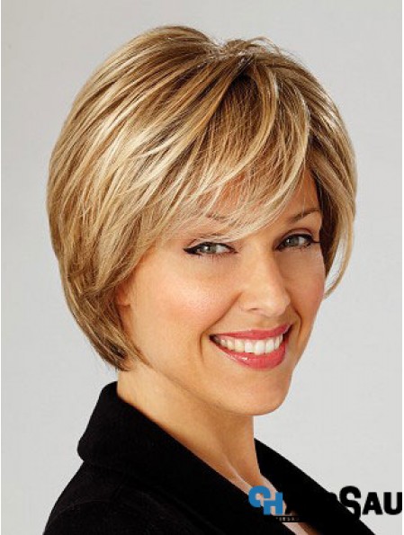 Blonde Short Straight Layered Lace Front Wig Online Store