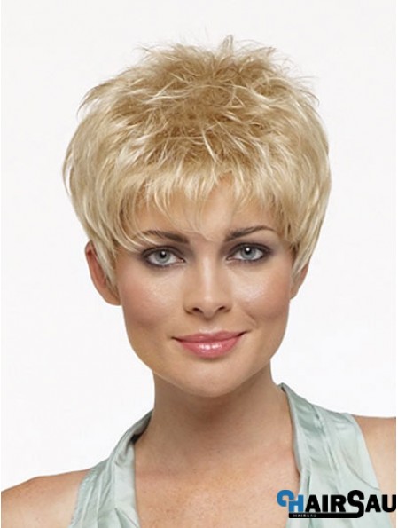 Cropped Boycuts Straight Blonde Online Synthetic Wigs