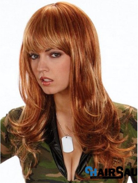 Synthetic Hair Color UK With Bangs Wavy Style Long Length