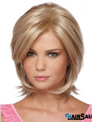 Chin Length Bobs Straight Blonde Modern Synthetic Wigs