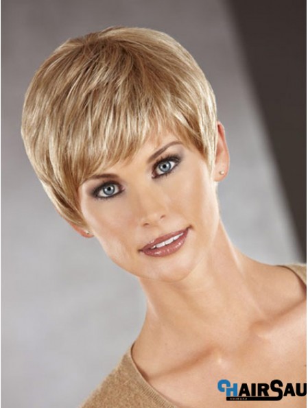 Cropped Boycuts Straight Auburn Perfect Synthetic Wigs