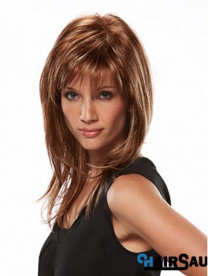 Online Brown Straight Layered Long Wigs