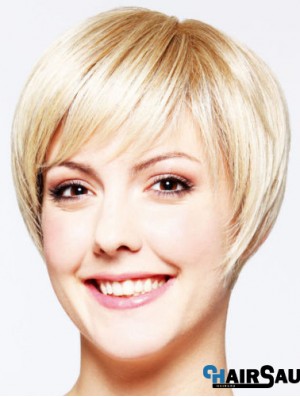 Hairstyles 8 inch Straight Blonde Layered Short Wigs