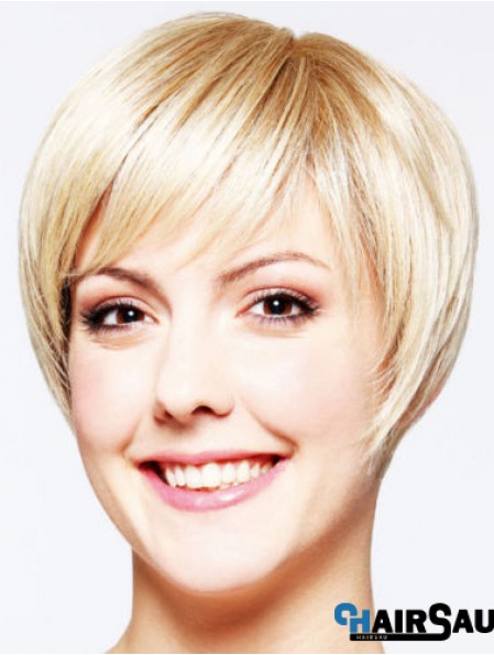 Hairstyles 8 inch Straight Blonde Layered Short Wigs