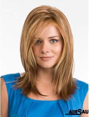 16 inch Synthetic Long Straight Blonde Monofilament Wigs