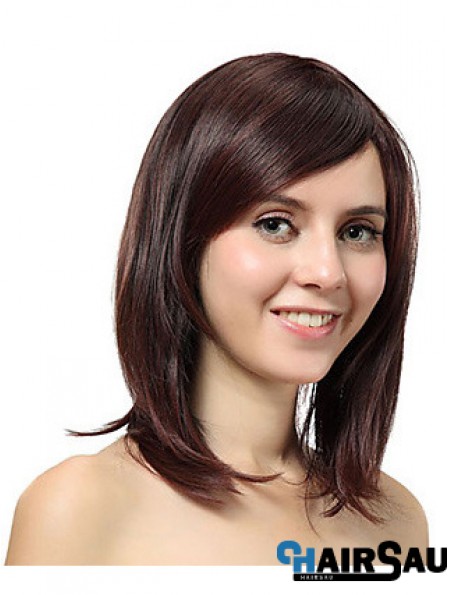 Shoulder Length Layered Straight Auburn Cheap Synthetic Wigs