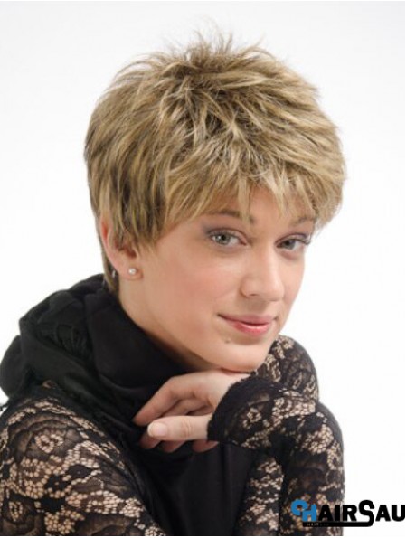 Modern 6 inch Straight Blonde Boycuts Short Wigs