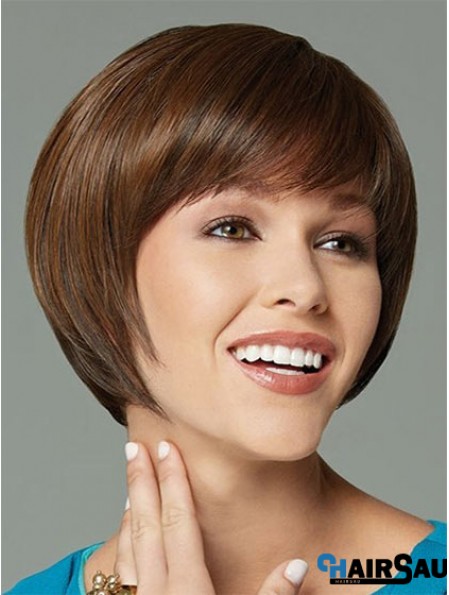 Short Bobs Straight Brown Top Synthetic Wigs