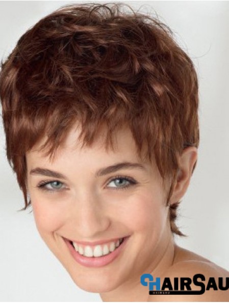 Exquisite 6 inch Wavy Auburn Boycuts Short Wigs