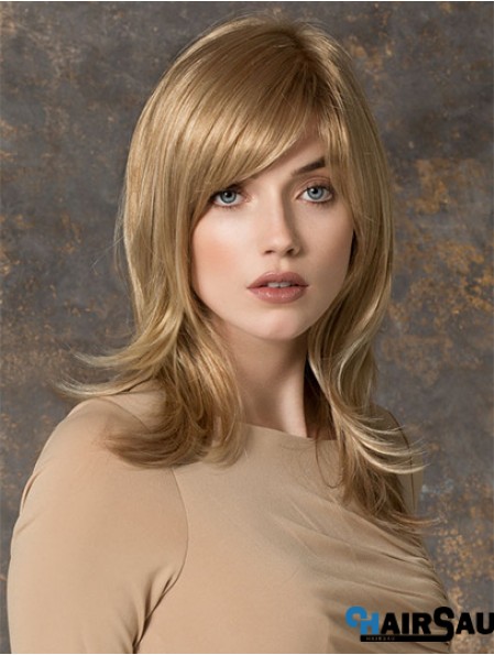 Brown Shoulder Length Straight Layered 16 inch Trendy Medium Wigs