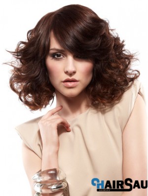 Curly Layered Shoulder Length Auburn Gorgeous Lace Front Wigs