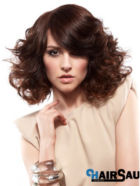 Curly Layered Shoulder Length Auburn Gorgeous Lace Front Wigs