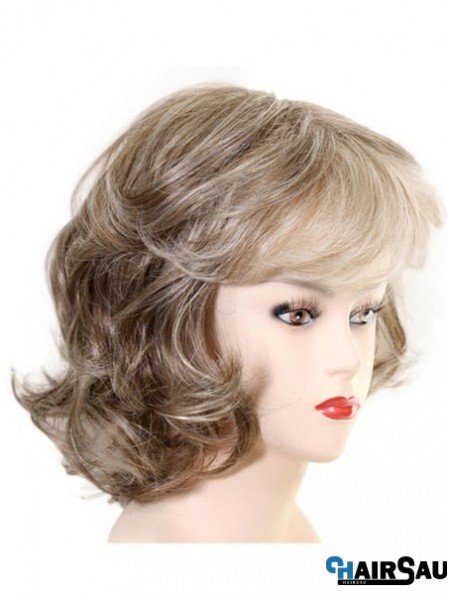 Chin Length Layered Wavy Soft Synthetic Wigs