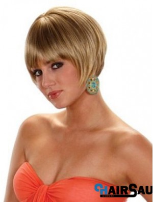 Short Bobs Straight Blonde Cheap Synthetic Wigs