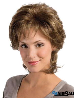 Wavy Brown Modern Chin Length Classic Wigs