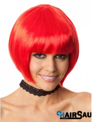 Amazing 10 inch Straight Red Bobs Short Wigs