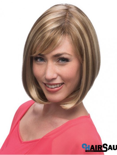 Chin Length Blonde Stylish 12 inch Straight Bob Wigs