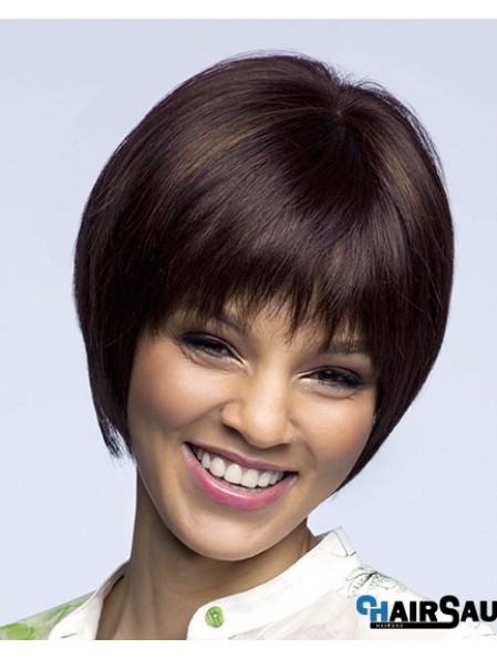 Straight Chin Length Auburn 8 inch Lace Front High Quality Bob Wigs