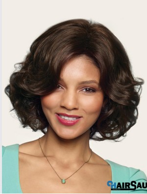 Wavy Without Bangs 10 inch Brown Great Synthetic Wigs