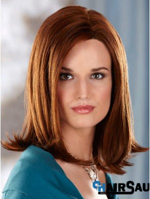 Shoulder Length Without Bangs Straight Auburn Great Synthetic Wigs