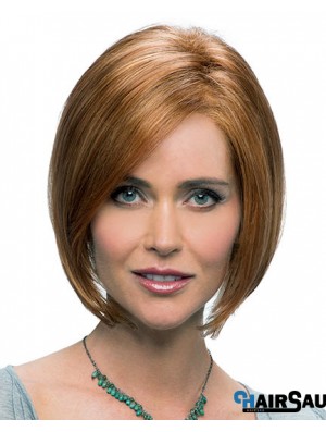 Straight Chin Length Auburn 10 inch Lace Front Modern Bob Wigs