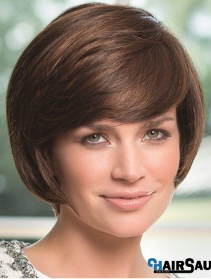 Wavy Chin Length Brown 8 inch Lace Front Perfect Bob Wigs