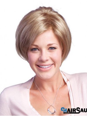 Straight Chin Length Brown 10 inch Lace Front Trendy Bob Wigs