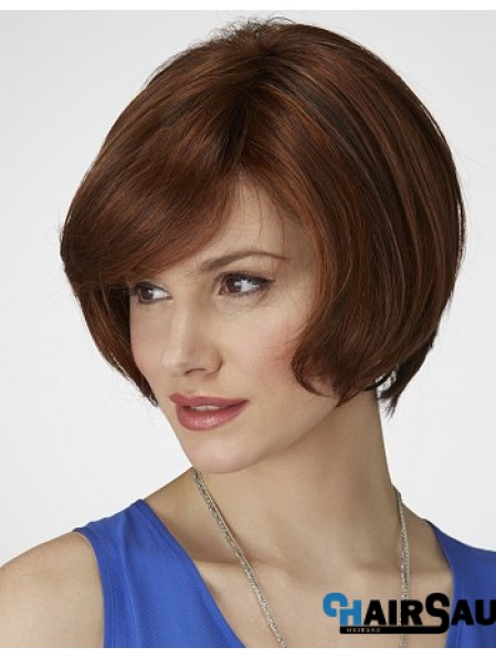 Straight Chin Length Auburn 9 inch Lace Front Best Bob Wigs