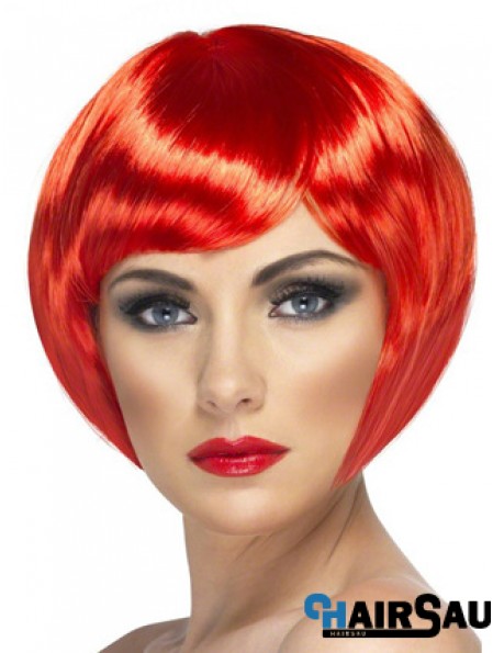 Sassy 8 inch Straight Red Bobs Short Wigs