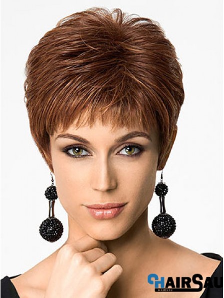 Discount 6 inch Straight Auburn Boycuts Short Wigs