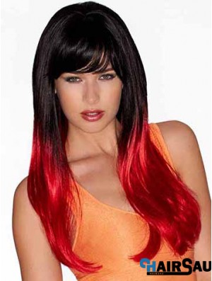 Straight Discount 22 inch Ombre/2 Tone With Bangs Long Wigs