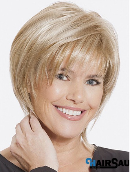 Straight With Bangs 8 inch Sleek Short Wigs