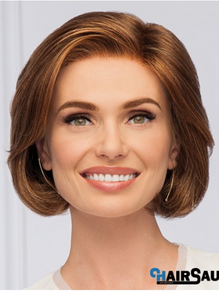 Auburn Wavy Monofilament Bobs 10 inch Synthetic Wigs Women