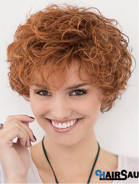 Lace Front Curly Copper Layered 10 inch Short Hairstyles